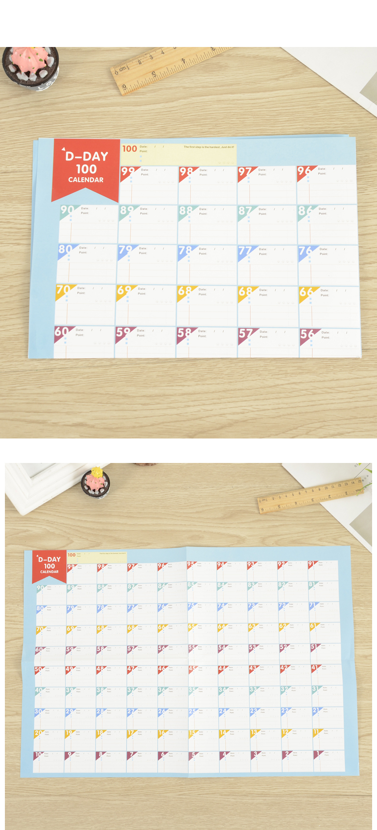[디데이 100일 계획표 + 지관통 다이어트 여행 용돈 저축 Dday 100 calendar]