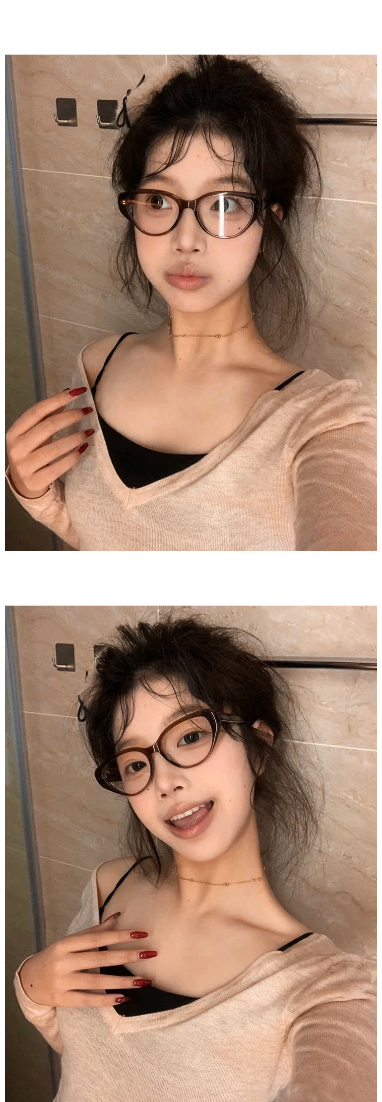 니스텔 뾰족 뿔테 안경 상세 이미지 5